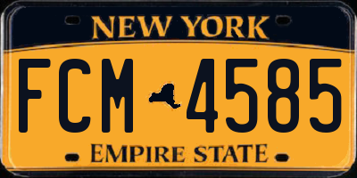 NY license plate FCM4585