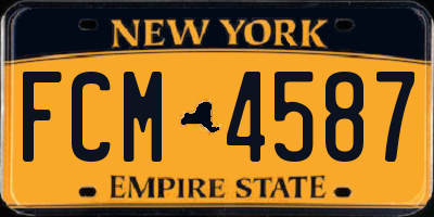 NY license plate FCM4587