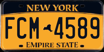 NY license plate FCM4589