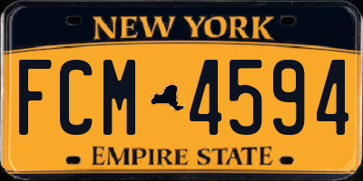 NY license plate FCM4594