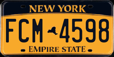 NY license plate FCM4598
