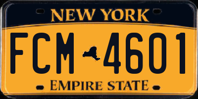 NY license plate FCM4601