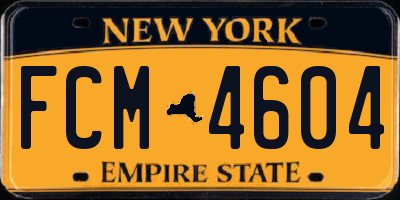 NY license plate FCM4604