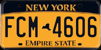 NY license plate FCM4606