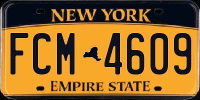NY license plate FCM4609