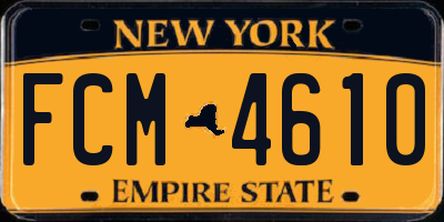 NY license plate FCM4610