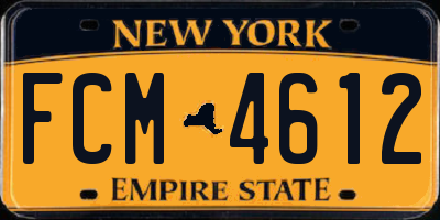 NY license plate FCM4612