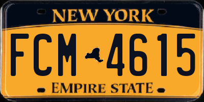 NY license plate FCM4615