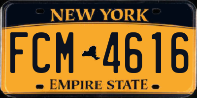 NY license plate FCM4616