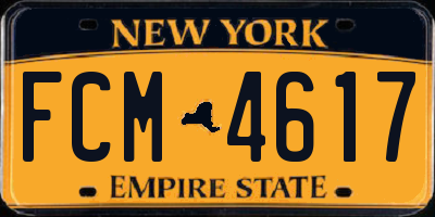 NY license plate FCM4617