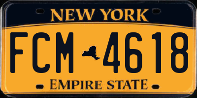 NY license plate FCM4618