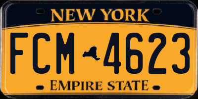 NY license plate FCM4623