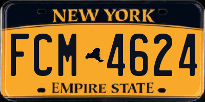 NY license plate FCM4624