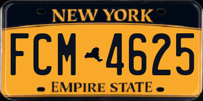 NY license plate FCM4625