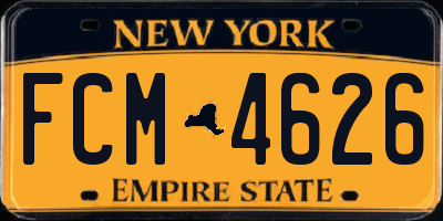 NY license plate FCM4626