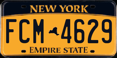 NY license plate FCM4629