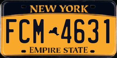 NY license plate FCM4631