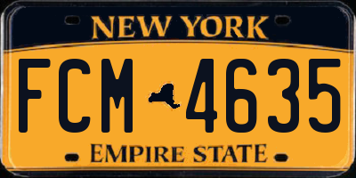 NY license plate FCM4635