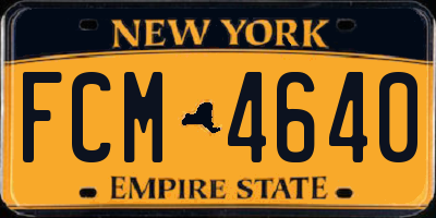 NY license plate FCM4640