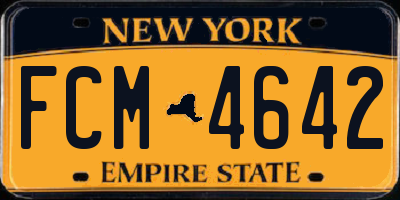 NY license plate FCM4642