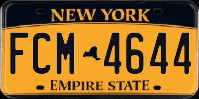 NY license plate FCM4644