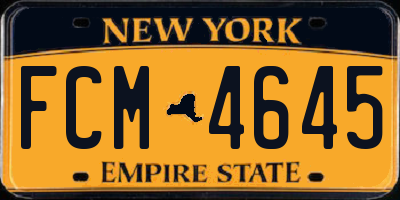 NY license plate FCM4645