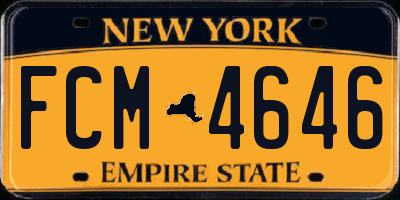 NY license plate FCM4646