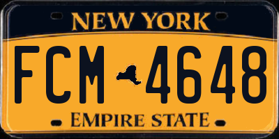 NY license plate FCM4648