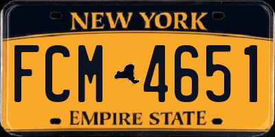 NY license plate FCM4651