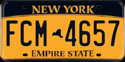 NY license plate FCM4657