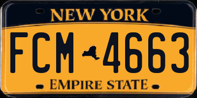 NY license plate FCM4663
