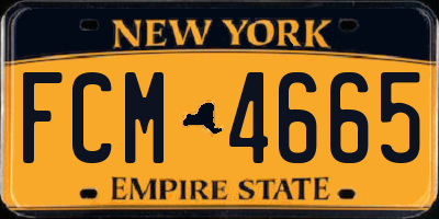 NY license plate FCM4665
