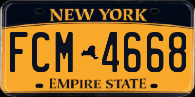 NY license plate FCM4668