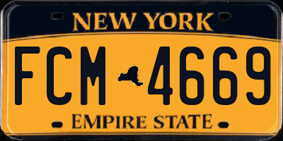 NY license plate FCM4669