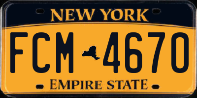 NY license plate FCM4670