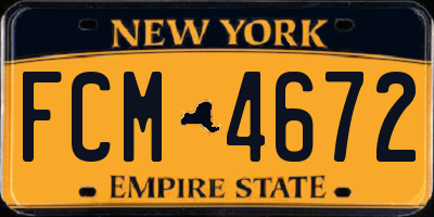 NY license plate FCM4672