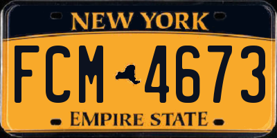 NY license plate FCM4673