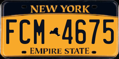 NY license plate FCM4675