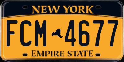 NY license plate FCM4677