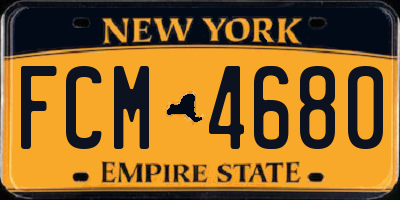 NY license plate FCM4680