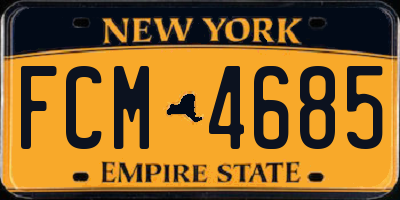 NY license plate FCM4685
