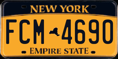 NY license plate FCM4690