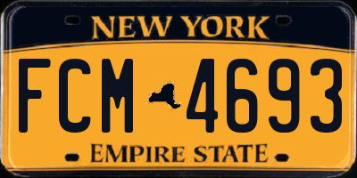 NY license plate FCM4693