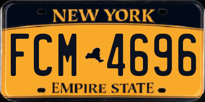 NY license plate FCM4696