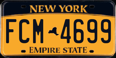 NY license plate FCM4699
