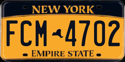 NY license plate FCM4702