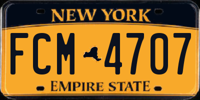 NY license plate FCM4707