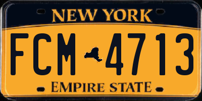NY license plate FCM4713