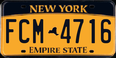 NY license plate FCM4716