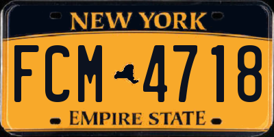 NY license plate FCM4718